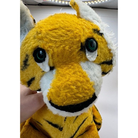 VINTAGE SILK PLUSH TIGER STUFFED JUNGLE CAT CARNIVAL PRIZE GUND KNICKERBOCKER - Picture 3 of 8
